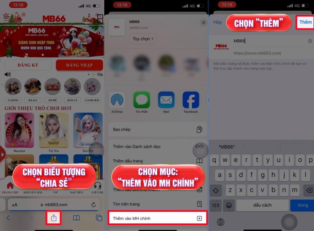 Bước 2 truy cập và tải thành công app MB66 iOS